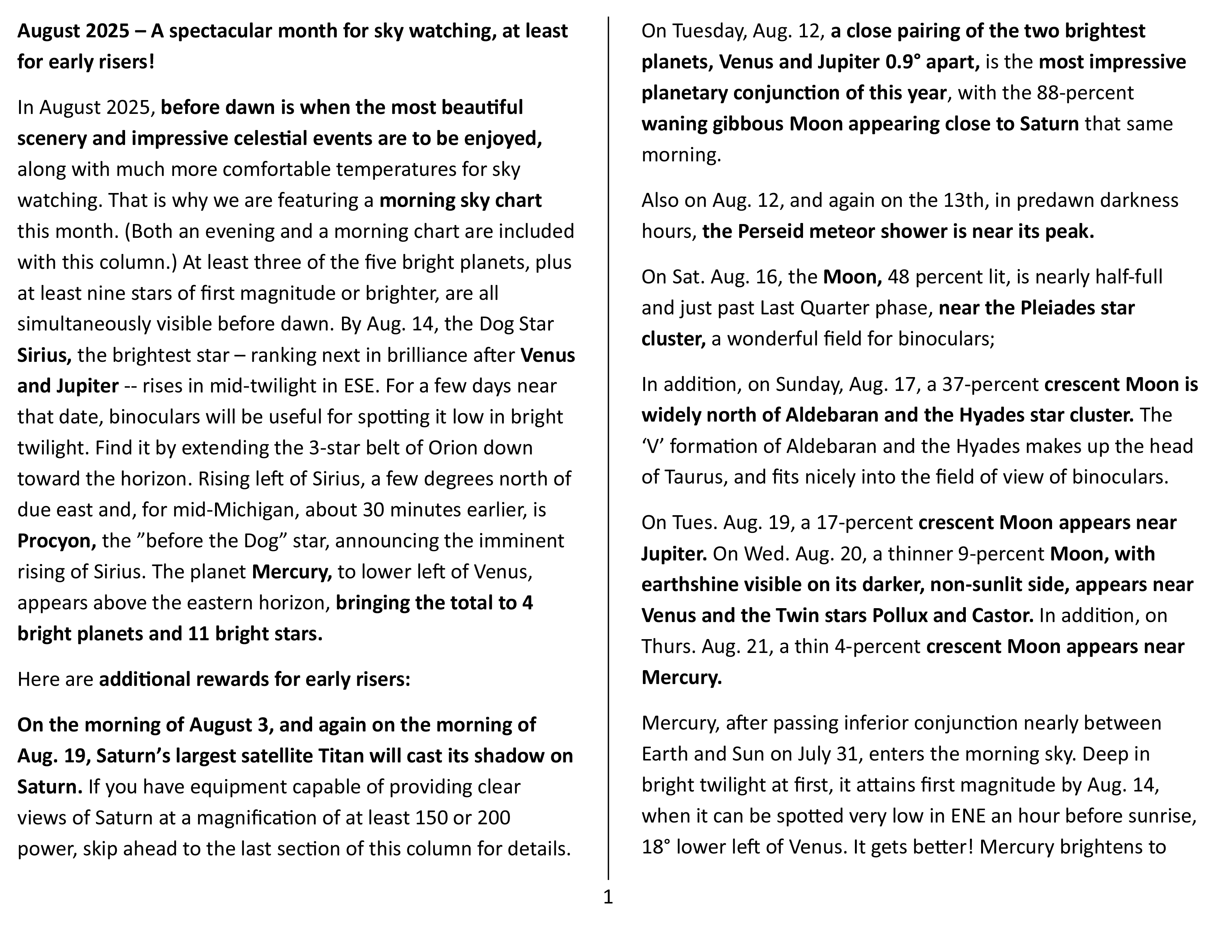 Extra Content for August 2025