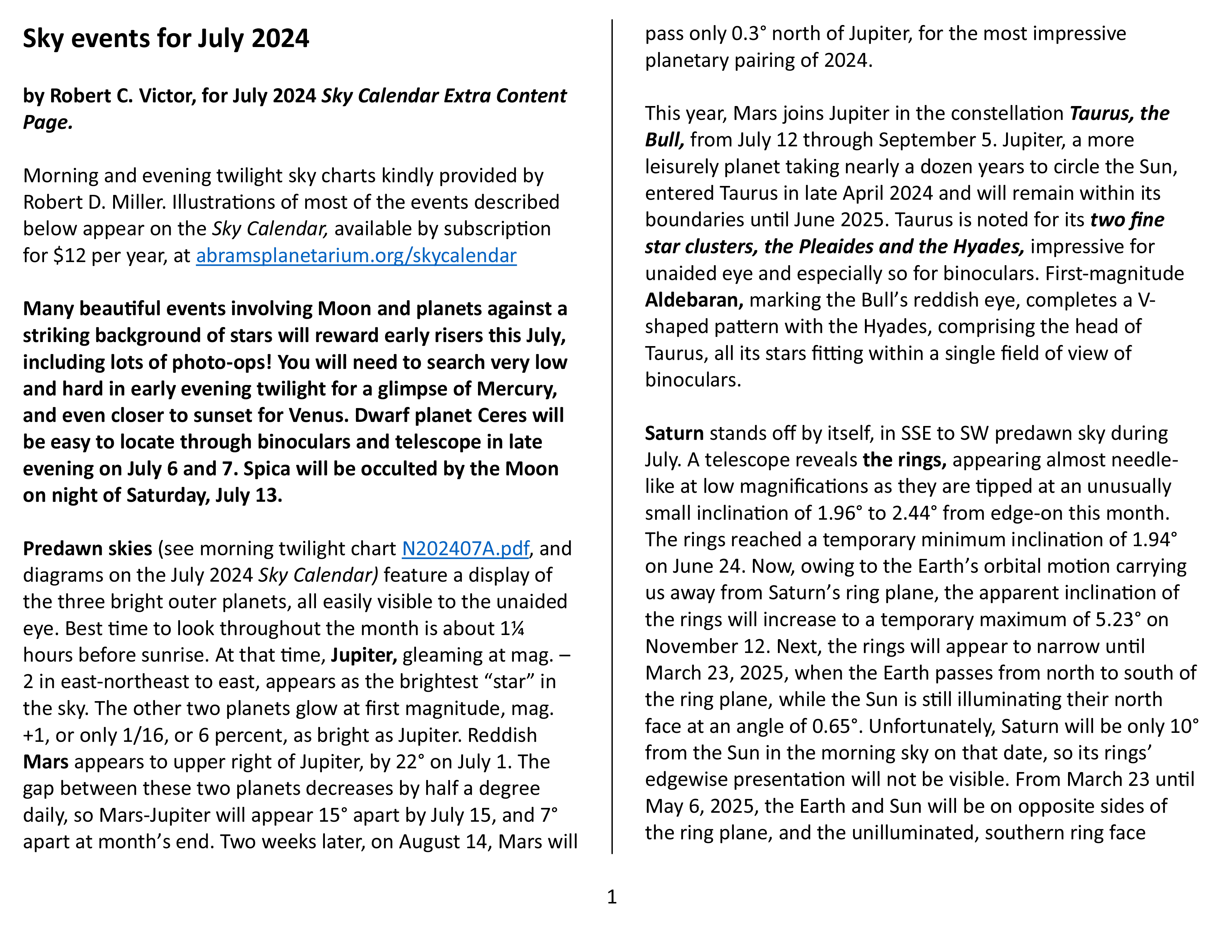 Extra Content for July 2024