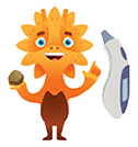 Abrams Mascot with Thermometer